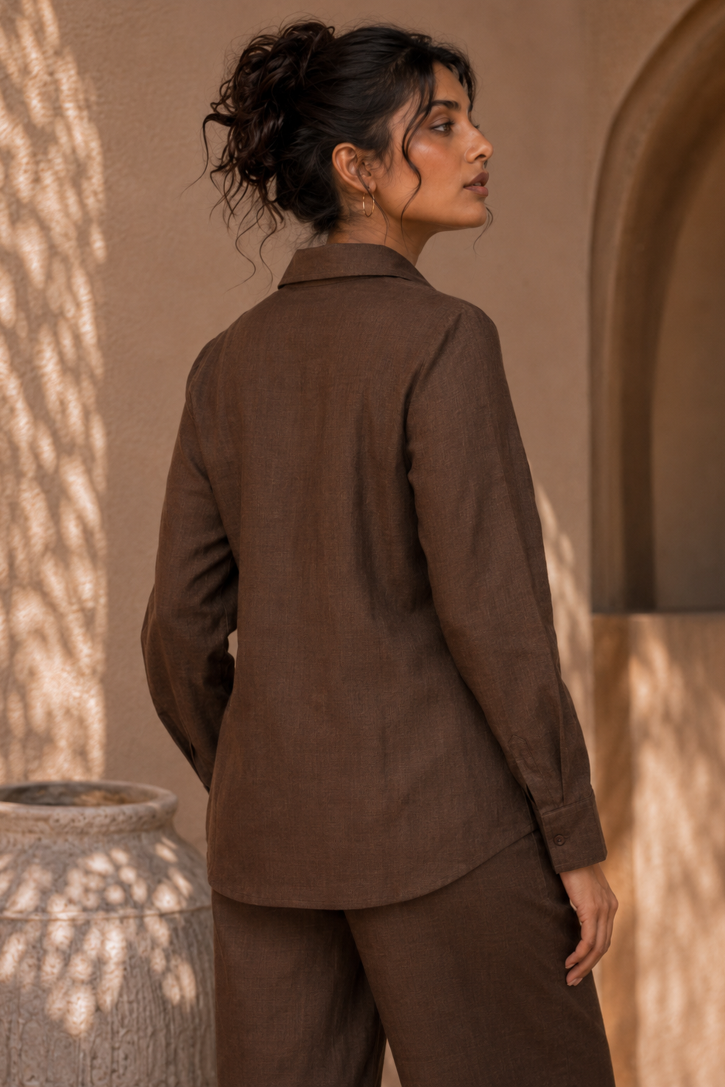 Chocolate Brown Embroidered Co-ord Set