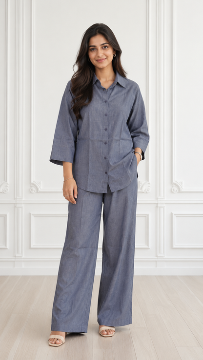 Soft Denim Serenity Modern Luxe Co-ord Set