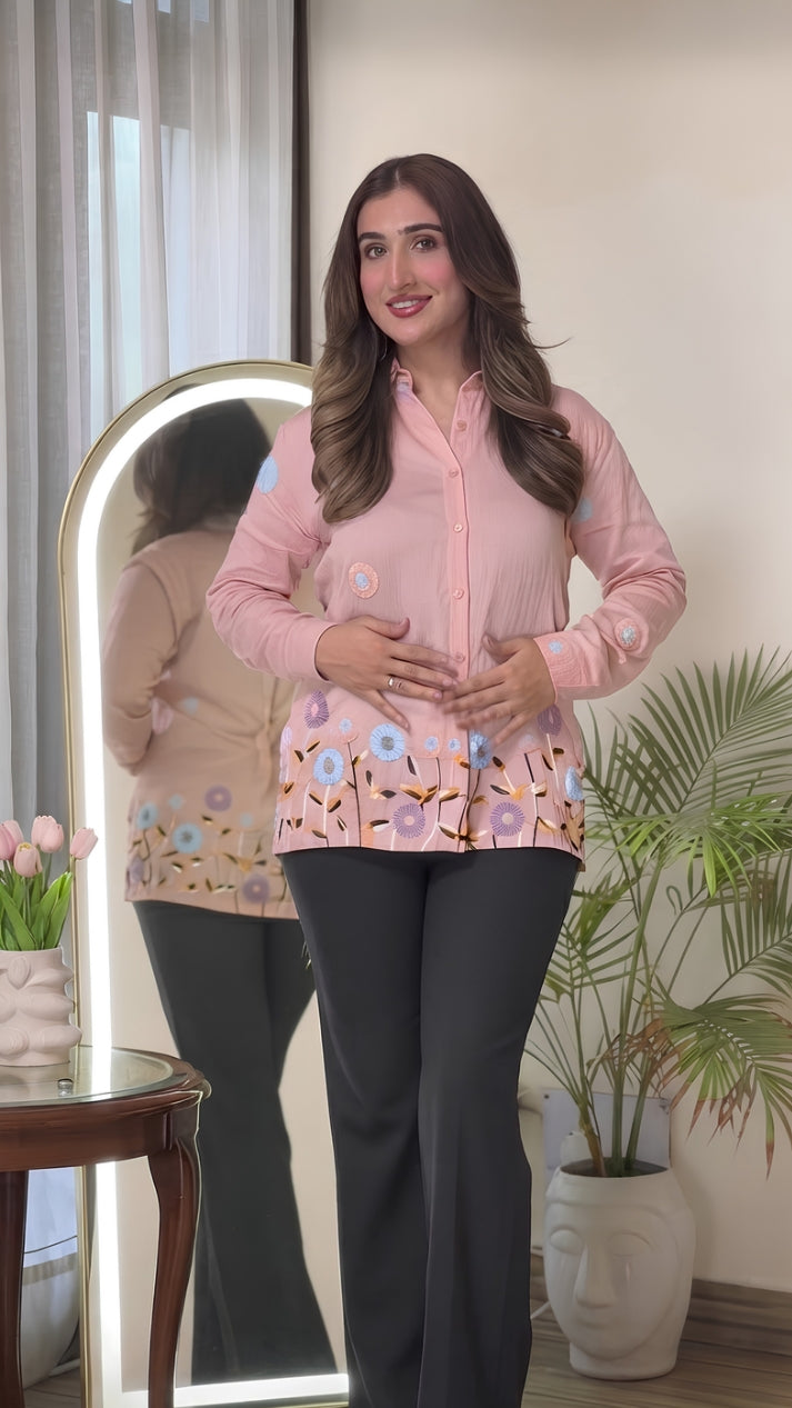 Blush Blossom Floral Style Classic Shirt