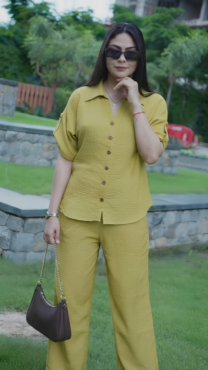 Lime Yellow Fresh Meadow Style Co-ord Set