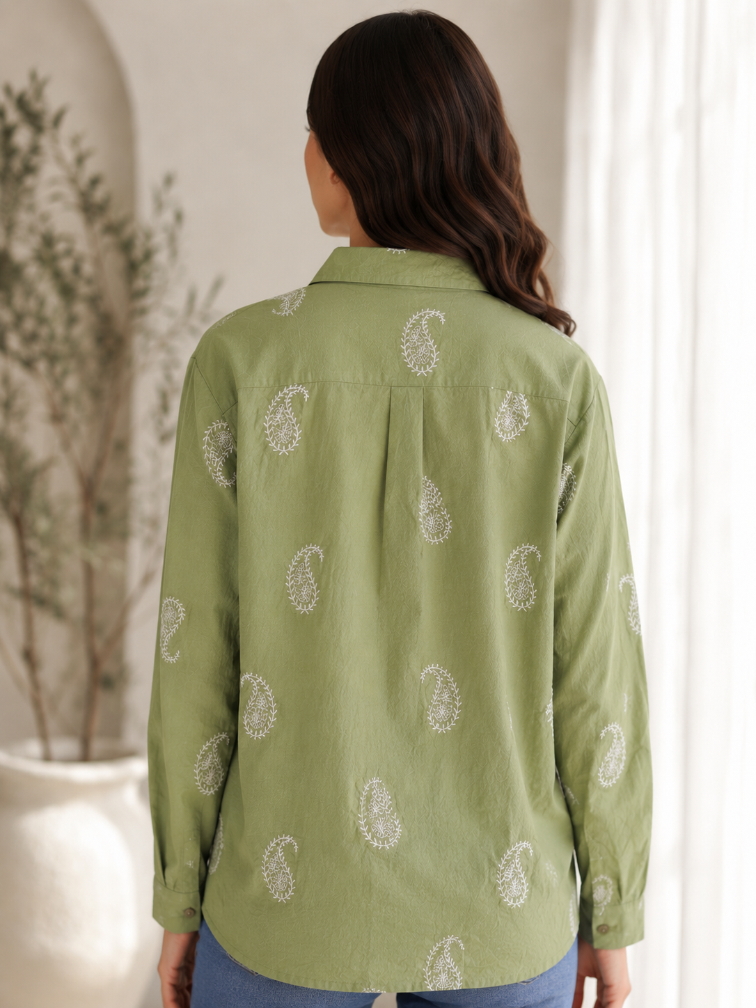 Sage Paisley Charm Shirt