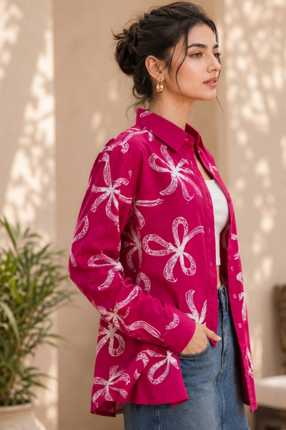 Magenta Ribbon Shirt