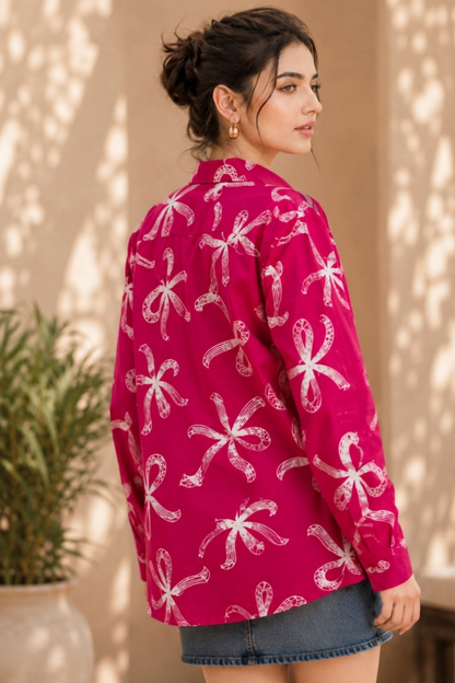 Magenta Ribbon Shirt