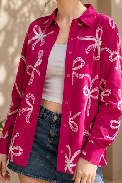 Magenta Ribbon Shirt