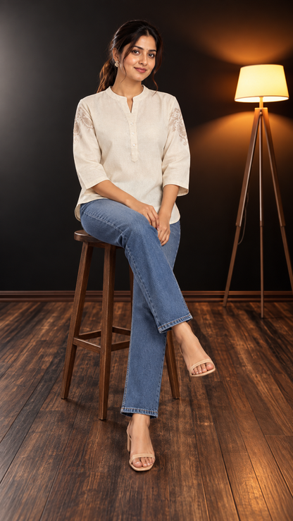 Embroidered Festive Tunic Shirt For Women