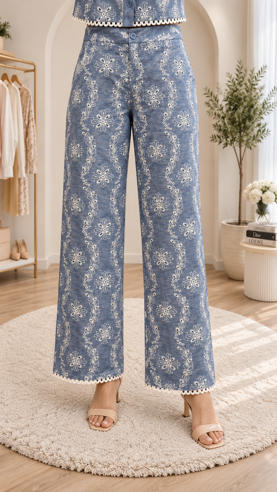 Special Blue Grace Embroidered Co-Ord Set
