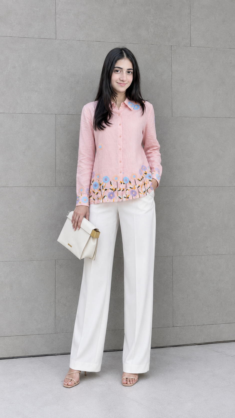 Blush Blossom Floral Style Classic Shirt