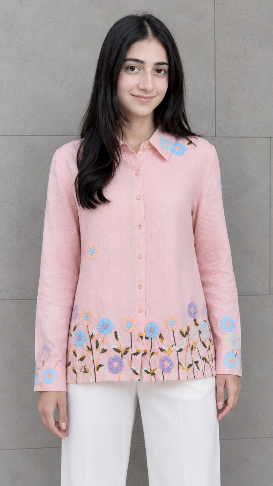 Blush Blossom Floral Style Classic Shirt