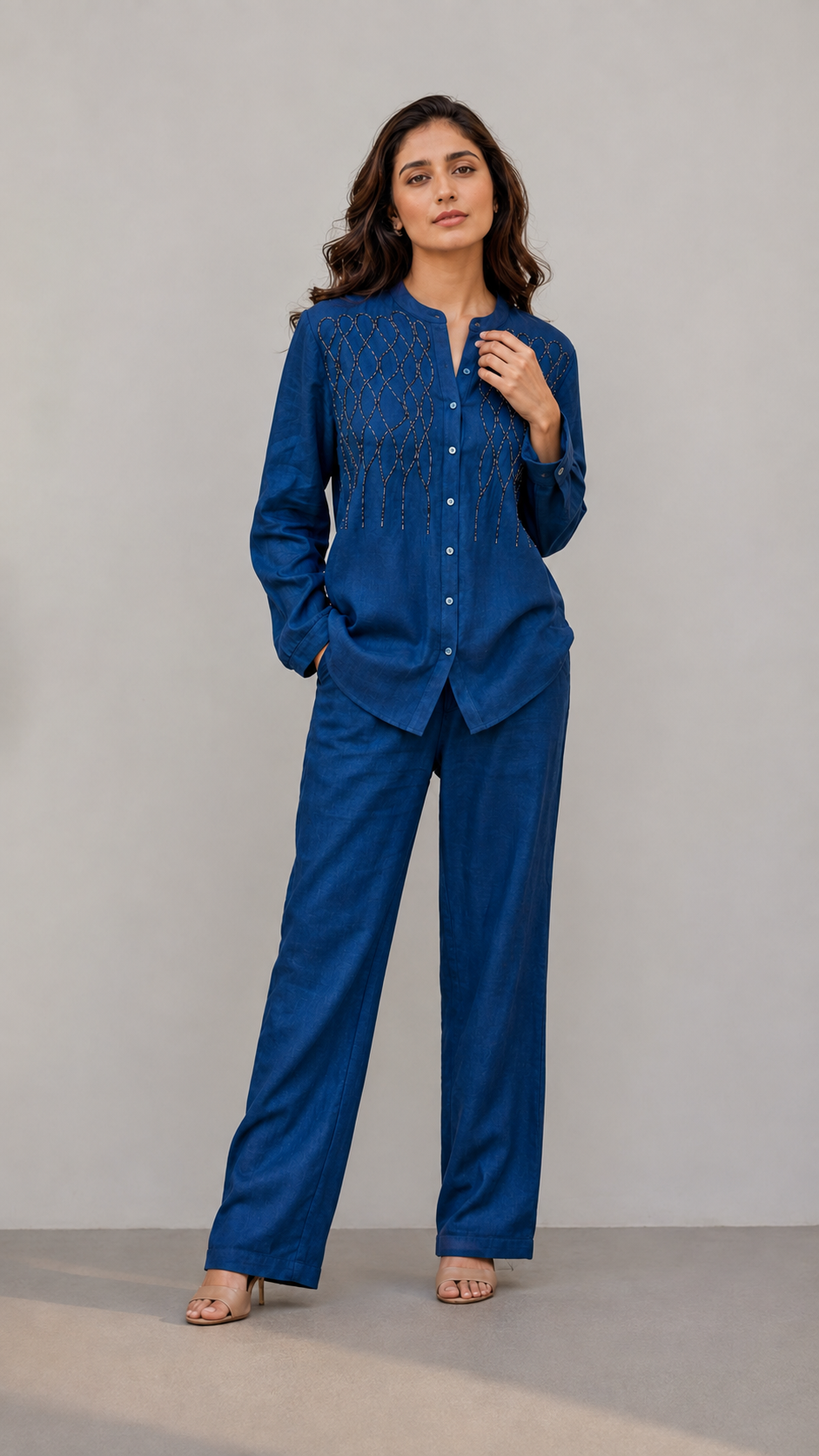 Royal Blue Sapphire Glow Style Co-ord Set