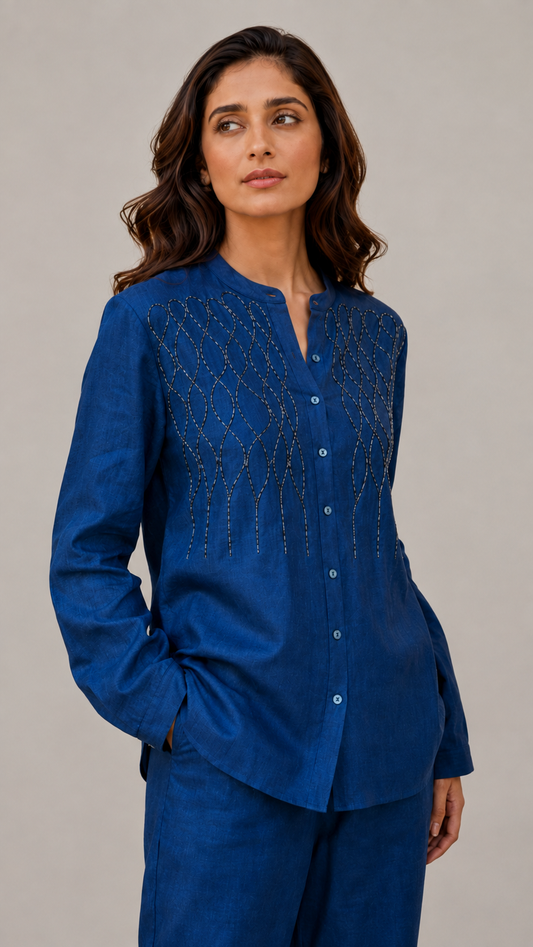 Royal Blue Sapphire Glow Style Co-ord Set