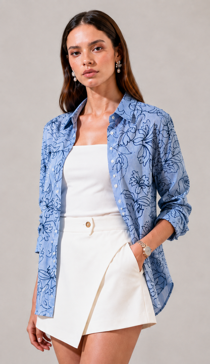 Blueberry Stripe Dream Shirt With Cool Vibes