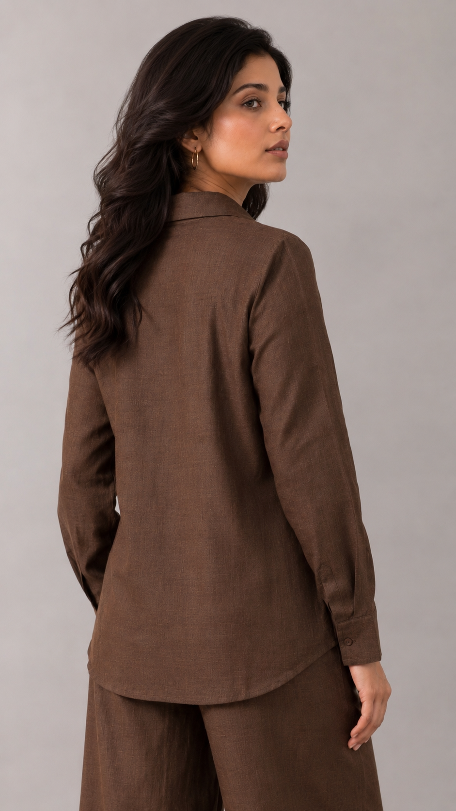 Cocoa Brown Beaded Co-ord Set for Women
