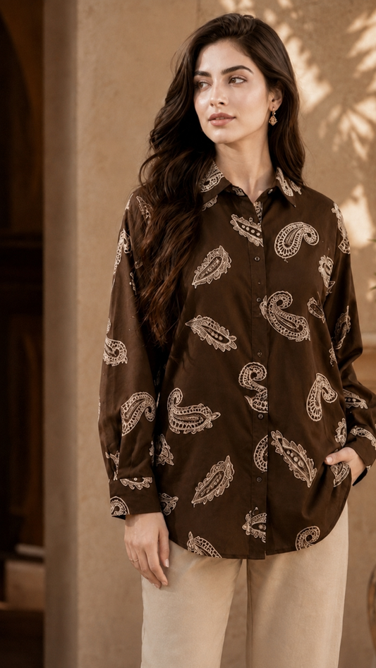 Cocoa Paisley Shirt