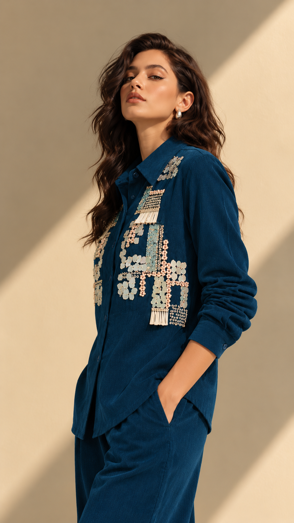Embellished Luxe Wide Leg Co-Ord Set