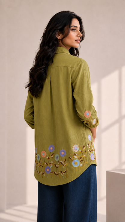 Blush Blossom Floral Style Classic Shirt
