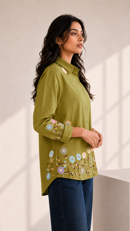 Blush Blossom Floral Style Classic Shirt