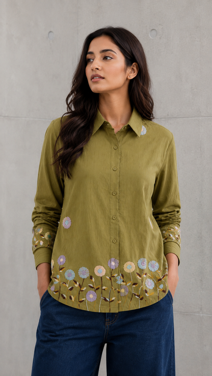 Blush Blossom Floral Style Classic Shirt