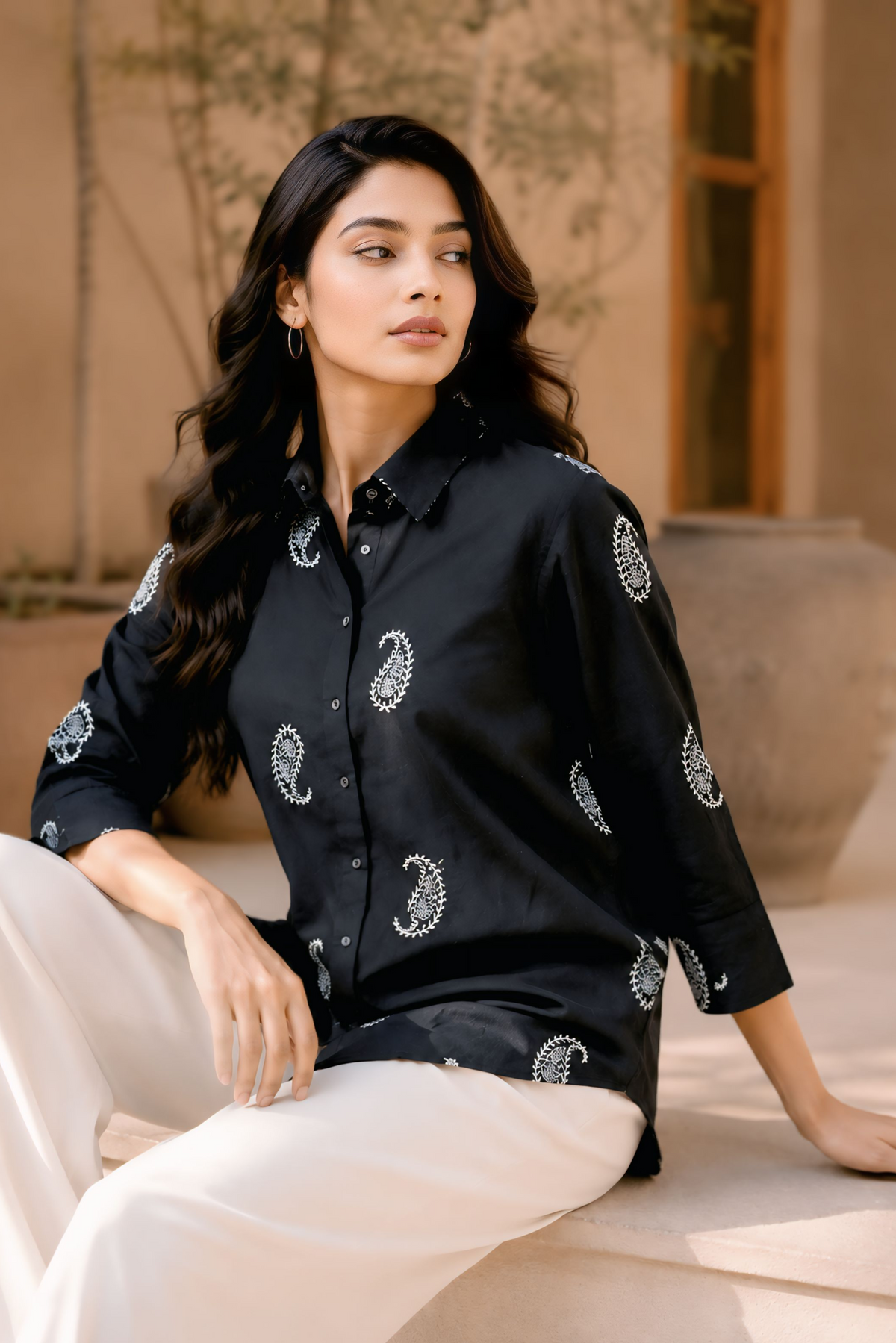 Black Paisley  Shirt