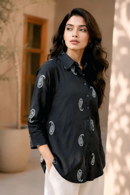 Black Paisley  Shirt