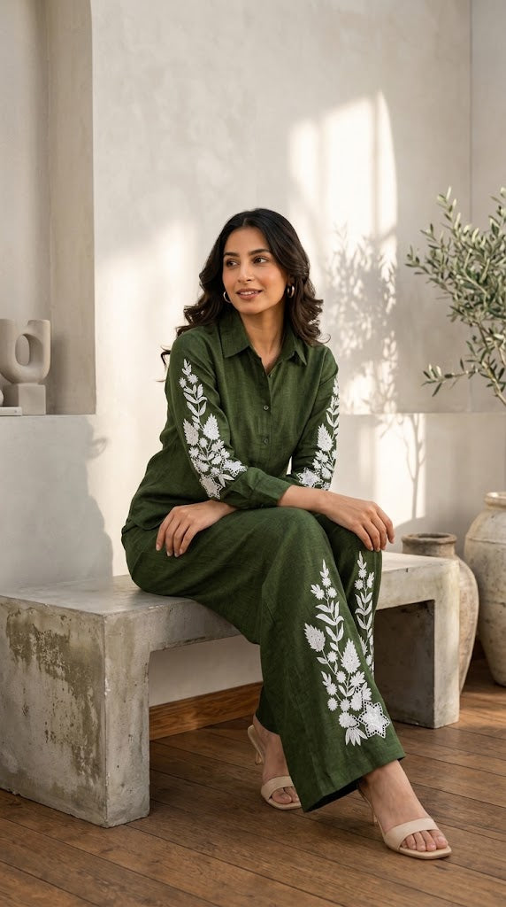 Garden Embroidered Breezy Co-ord Set