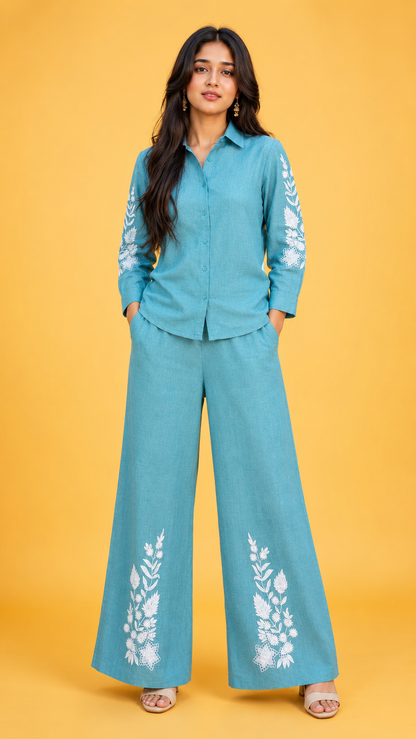 Garden Embroidered Breezy Co-ord Set
