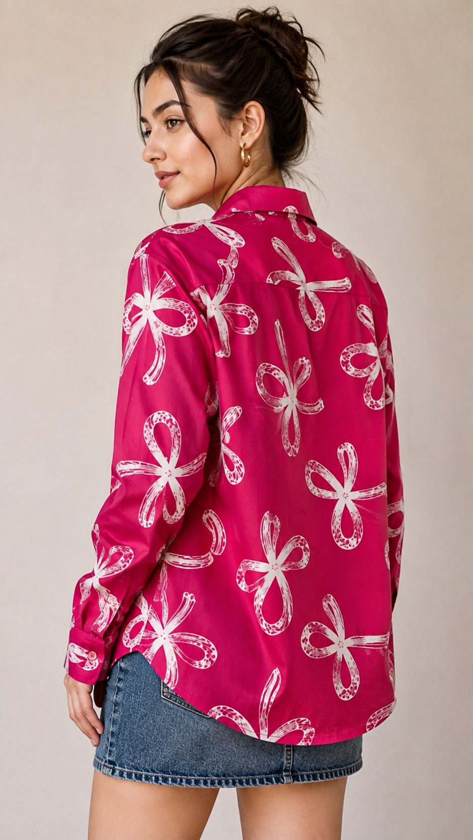 Magenta Ribbon Sweetheart Stylish Shirt