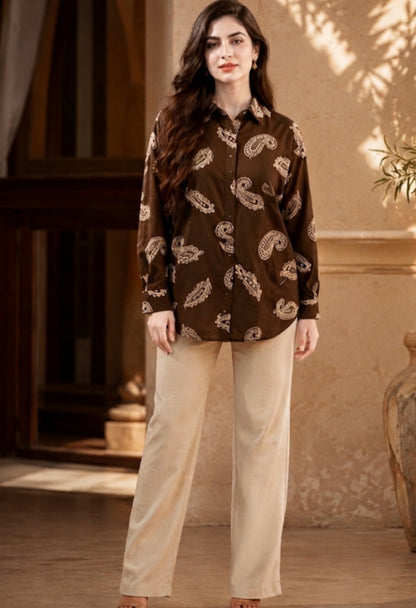 Cocoa Paisley Shirt