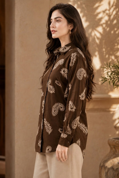 Cocoa Paisley Shirt