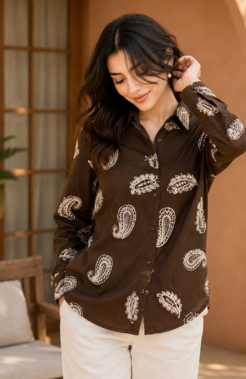 Cocoa Paisley Shirt