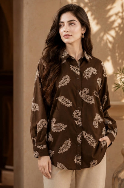 Cocoa Paisley Shirt