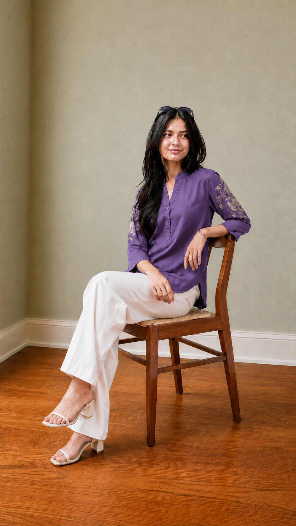 Embroidered Festive Tunic Shirt For Women