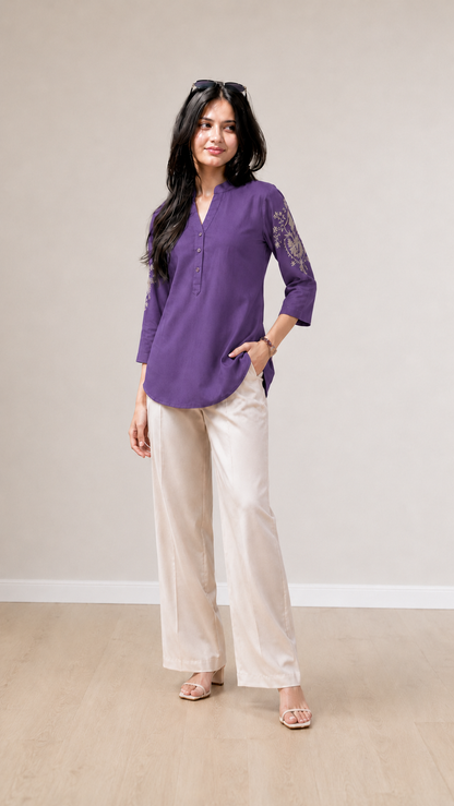 Embroidered Festive Tunic Shirt For Women