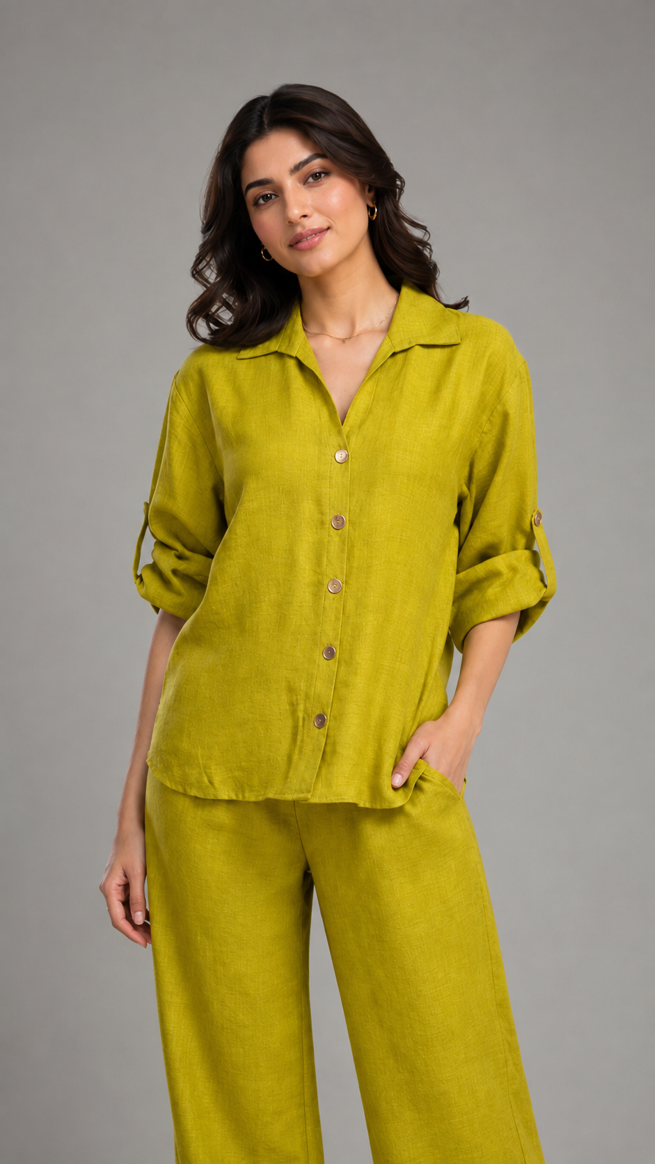Lime Yellow Fresh Meadow Style Co-ord Set