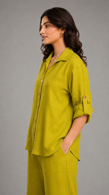 Lime Yellow Fresh Meadow Style Co-ord Set