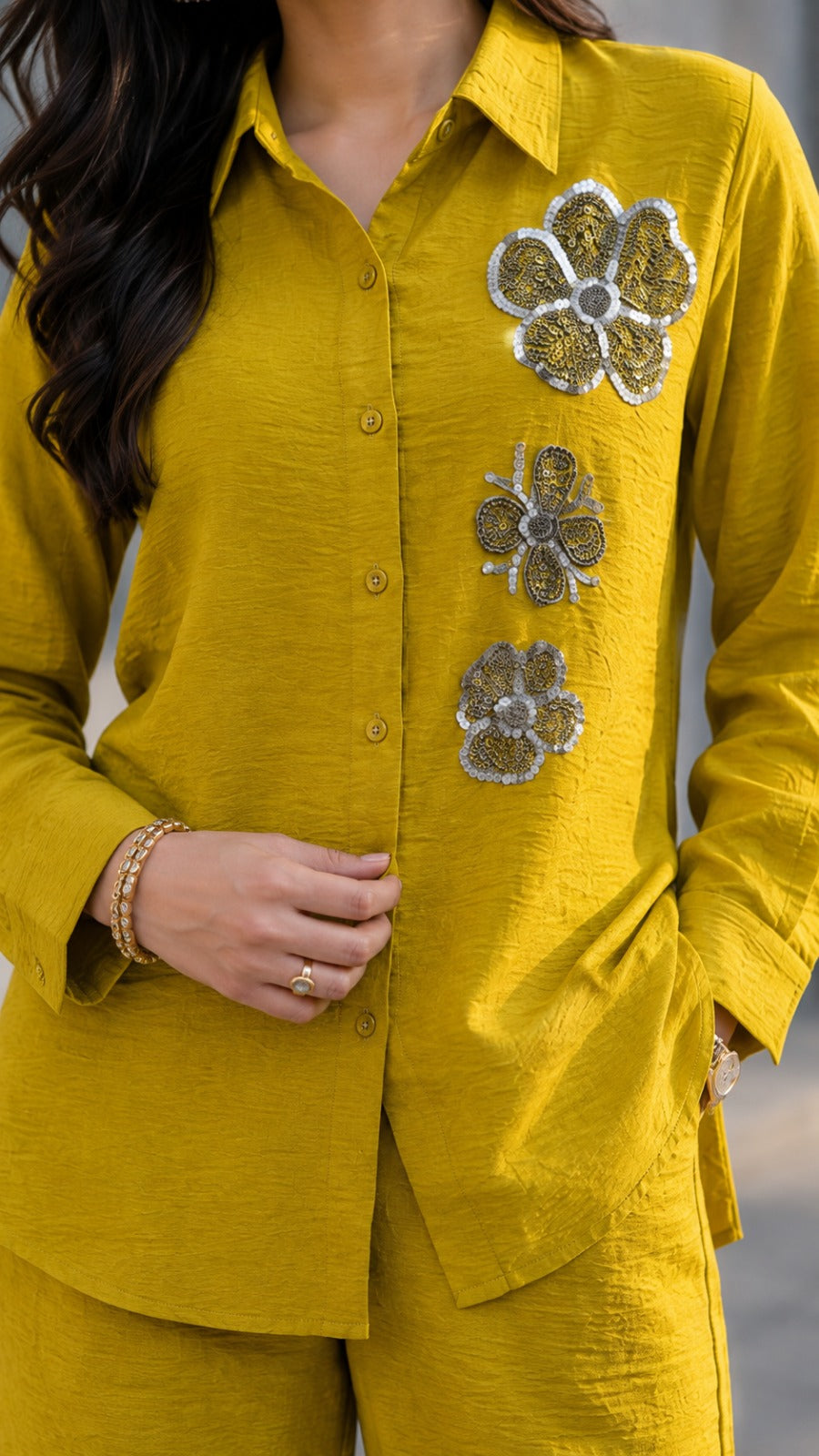 Flora Embellished Chic Relaxed Co-Ord Set