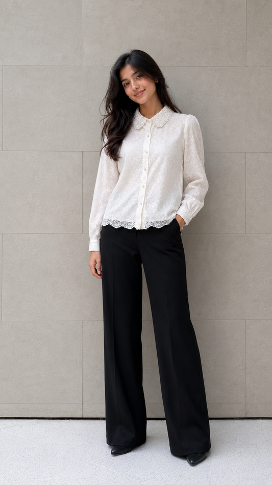 Beaded Neck Lace Grace Shirt For Women