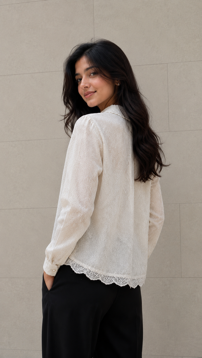Beaded Neck Lace Grace Shirt For Women