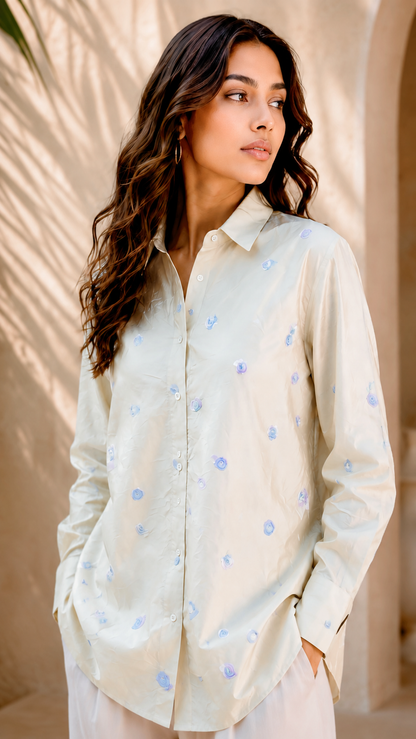 Pastel Yellow Floral Shirt