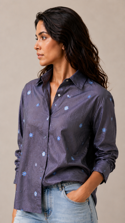 Charming Floral Casual Shirt for Modern Women
