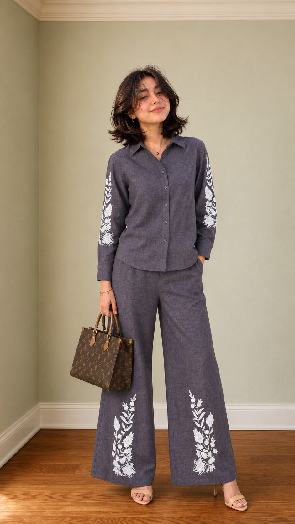 Garden Embroidered Breezy Co-ord Set