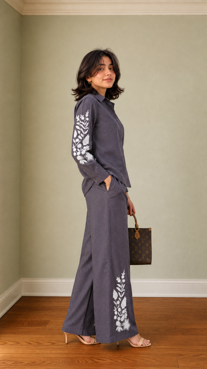 Garden Embroidered Breezy Co-ord Set