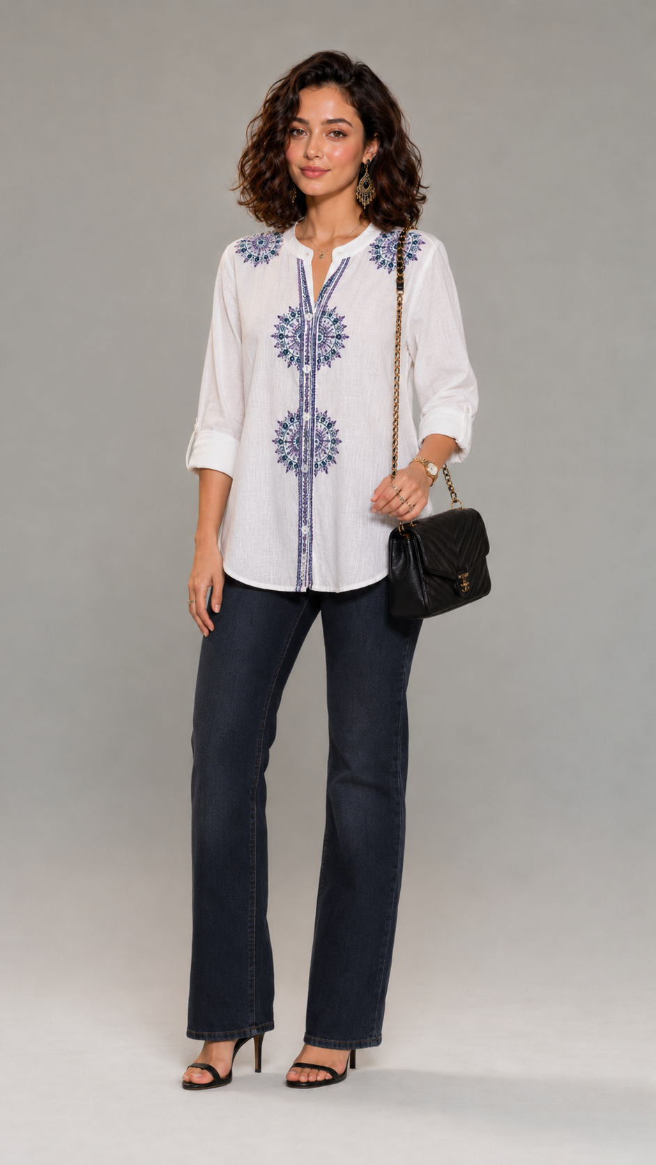 Aura Embroidered Chic Heritage Tunic Shirt
