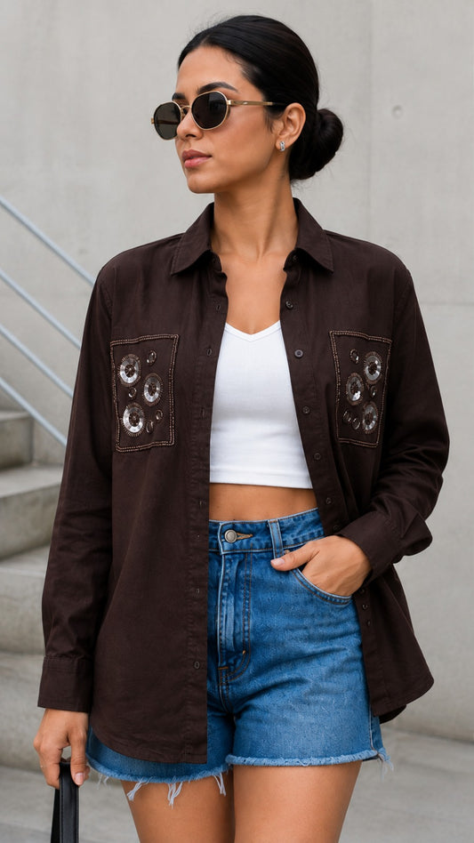 Muse Elegant Luxe Statement Shirt For Women