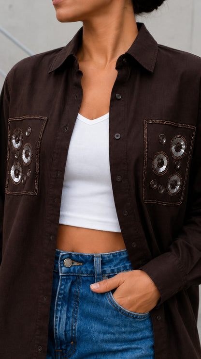 Muse Elegant Luxe Statement Shirt For Women