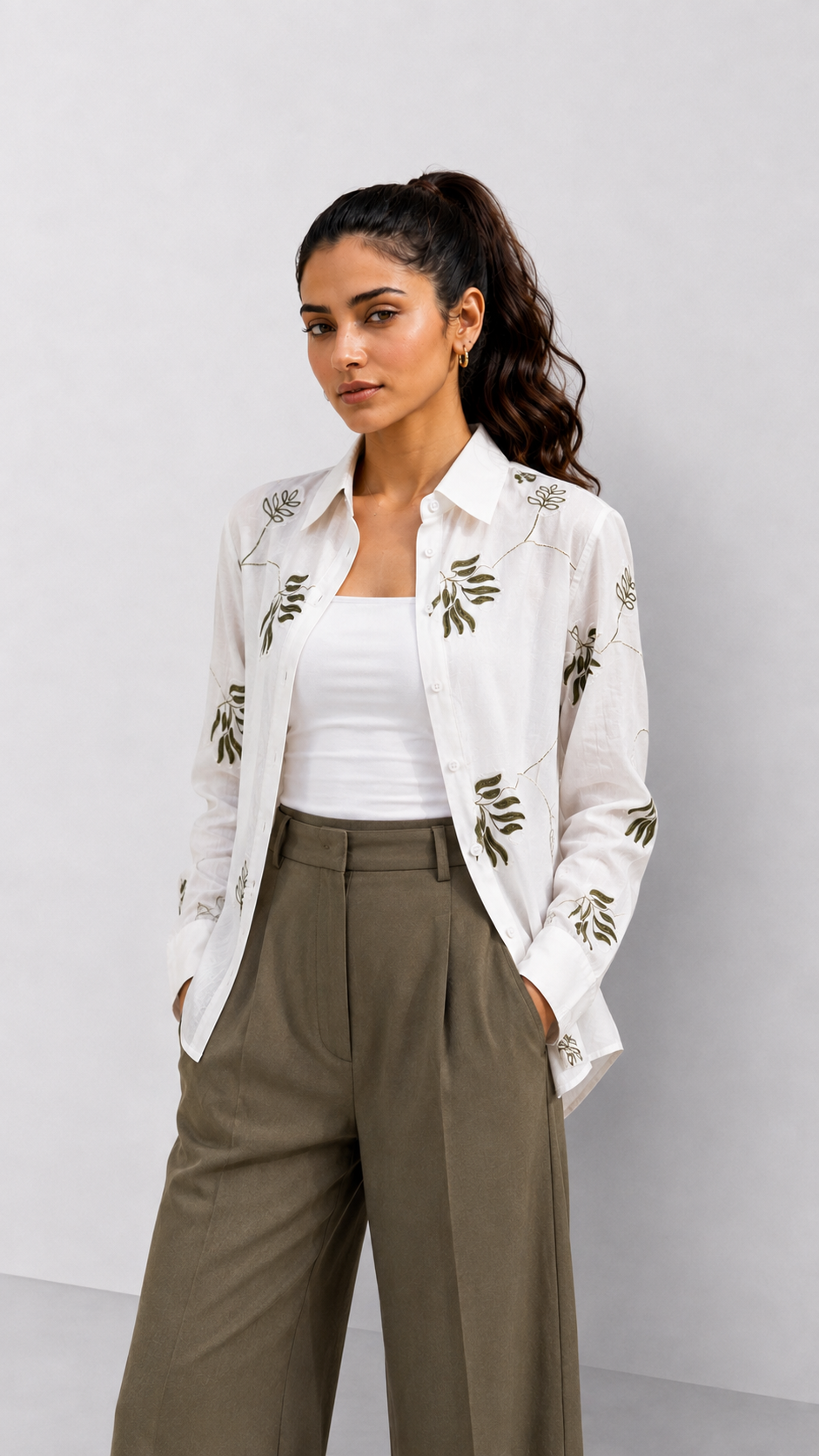 Magical Fern Leaf Trail Shirt For Women