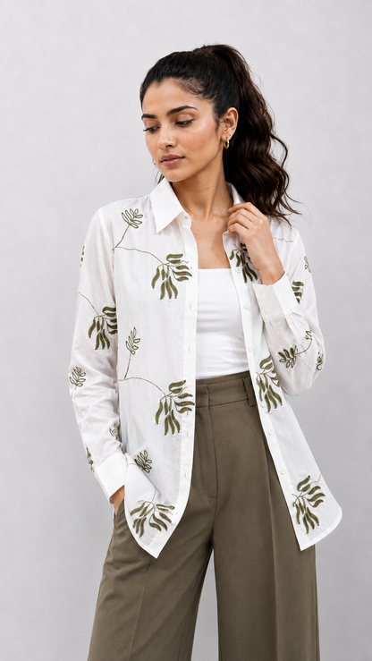 Magical Fern Leaf Trail Shirt For Women