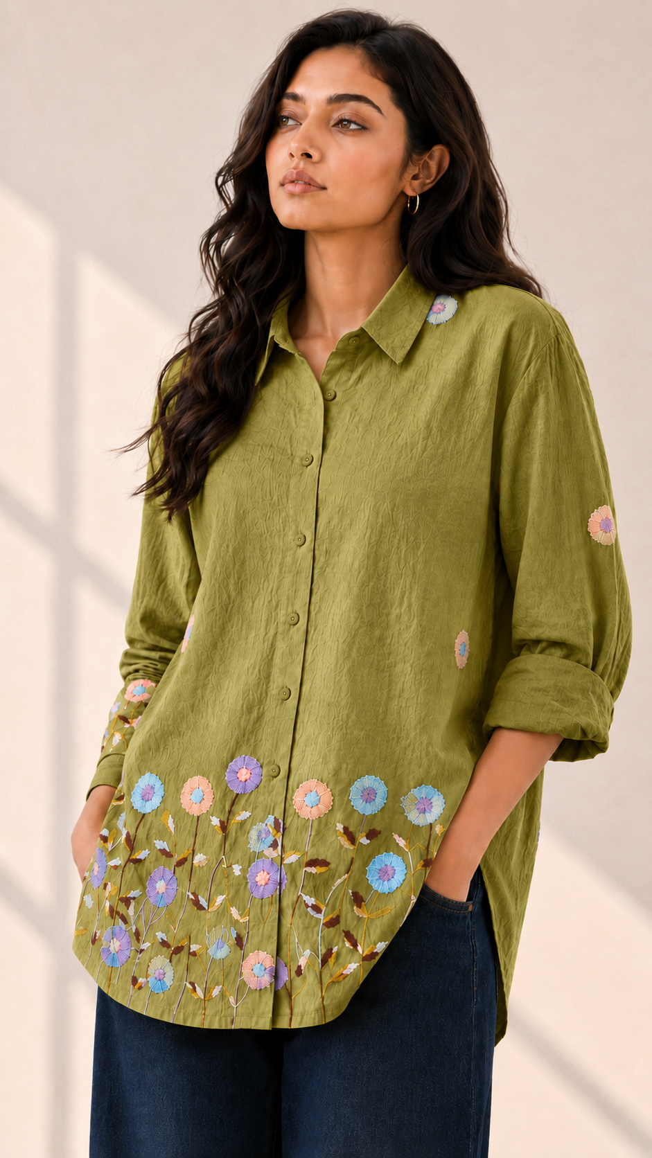 Blush Blossom Floral Style Classic Shirt