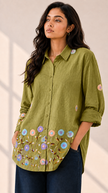 Blush Blossom Floral Style Classic Shirt